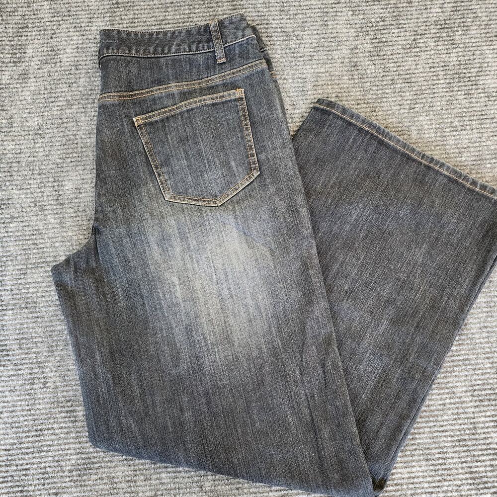 Jeanology Collection Womens 14 Tall Dark Wash Denim Barrell Leg Jeans